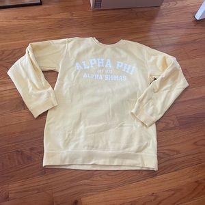 Yellow alpha phi comfort colors crewneck sweatshirt